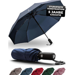 LOGAN & BARNES Парасолька штормостійка до 140 км/год - компактна, з тефлоновим покриттям, модель Boston, синього кольору