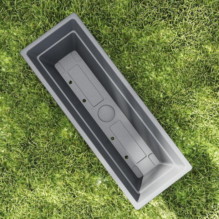 Outsunny Set of 5 Flower Pots - Plastic Planters for Patio, Garden, or Balcony, 23.2 x 8.3 x 6.3 inches, Gray