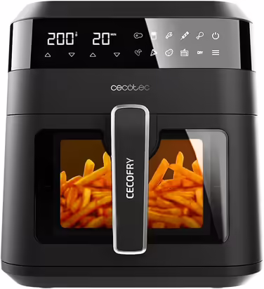 Аерофритюрниця Cecotec Cecofry Experience Window 6000, 6 л, 1300 Вт, PerfectCook, 9 програм, таймер, сенсорна панель, чорна з вікном