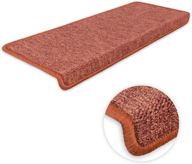 Ступінчасті килимки Metzker Monza прямокутної форми, набір 15 шт. - захист для сходів, килимок для сходів (Terra)