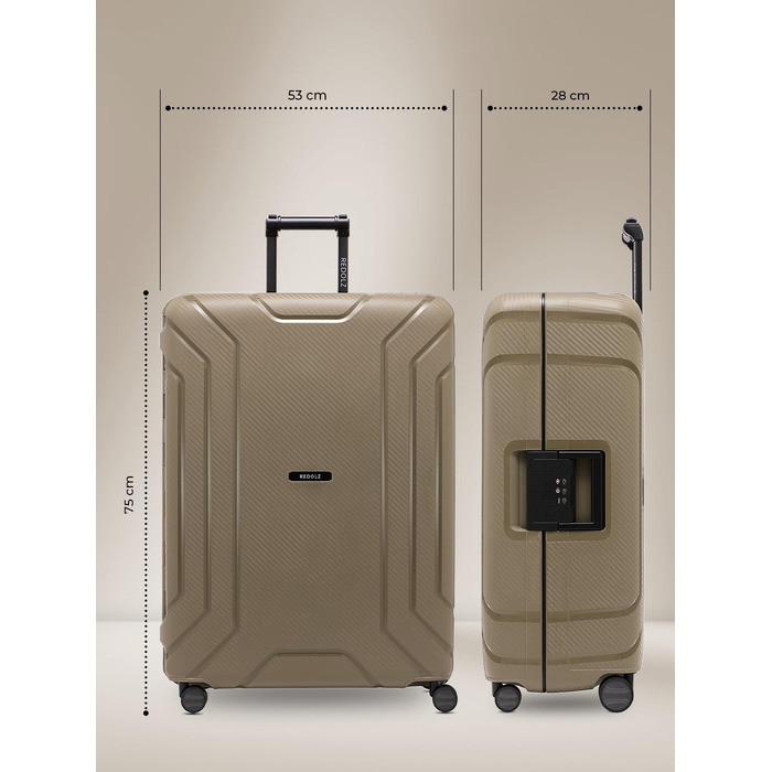 Набір валіз REDOLZ Hartschalen 3-ті: міцний поліпропілен, TSA-замок, 4 колеса, для жінок та чоловіків (Essentials 15)