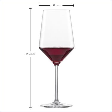 Бокали для червоного вина Zwiesel Glas Pure, набір 2 шт, кришталеві келихи з Tritan, німецьке виробництво, підходять для посудомийної машини