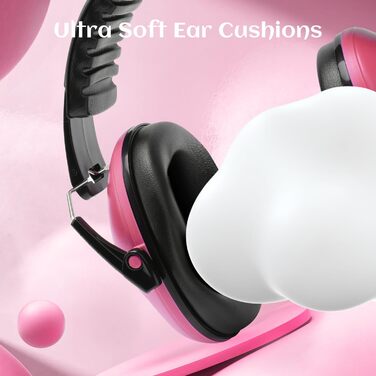 Навушники захисні дитячі Floriogra (2 шт) рожеві - для захисту слуху, складані, для дітей 3-16 років