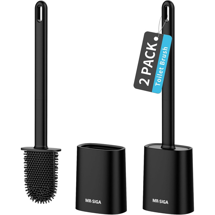 Набір для чищення унітазу Mr.SlGA з тримачем, настінний, компактний, білий, 2 шт. (чорний)