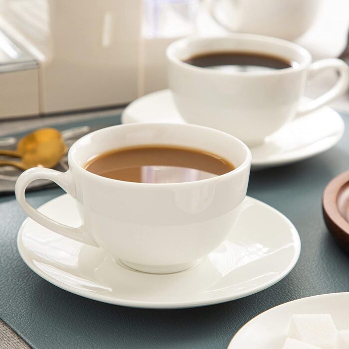 LOVECASA Кавовий сервіз з порцеляни, Sweet, 12-ти частинний, 230 мл, білий, для 6 осіб