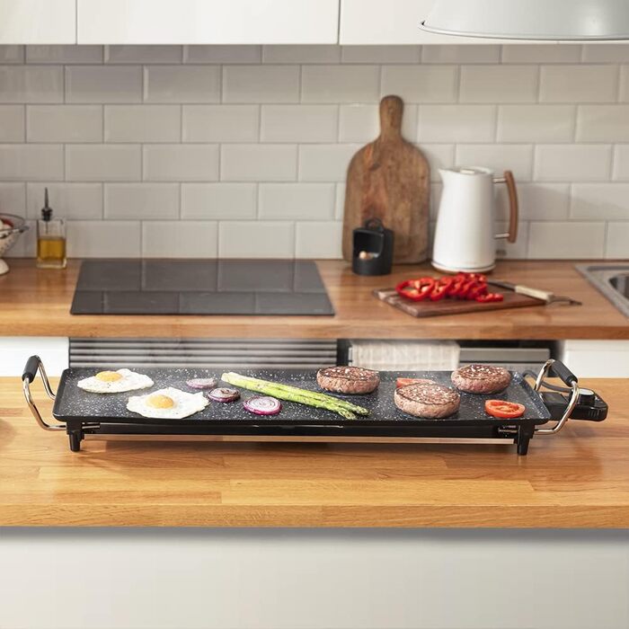 Електрична гриль-плита Cecotec Tasty&Grill 2000, 2000 Вт, антипригарне покриття, регулювання температури, нержавіюча сталь