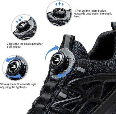 Робочі черевики безпеки для чоловіків та жінок. Спортивні, легкі, антипрокольні, антиударні. Розміри 38-41 EU, колір чорний