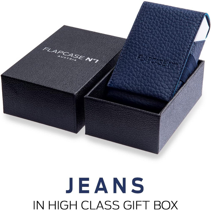 FLAPCASE No. 1 • Jeans • Designer cigarette case, handcrafted in Austria, vegan leather cigarette box for 19, 20, 21 regular King-Size cigarette packs