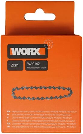 WORX WG325E Nitro Mini акумуляторна бензопила 20V, одноручна пилка для гілок, потужний безщітковий двигун, 5650 об/хв, довжина різання 12 см, легка та компактна, автоматичне змащення ланцюга (з акумулятором 2Ah та зарядним пристроєм)