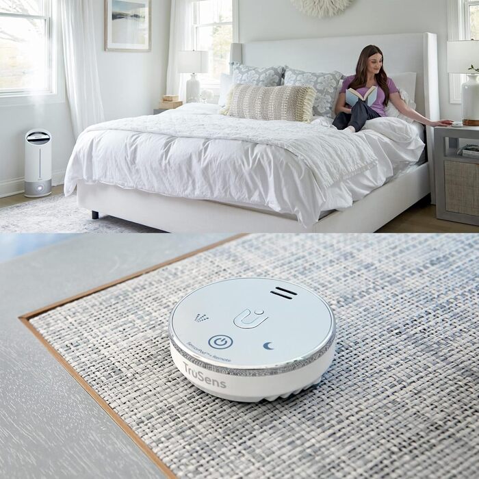 Leitz TruSens Ультразвуковий зволожувач повітря N-300, 45 м², з контролем вологості, для офісу, спальні та дитячої кімнати, 8 л, білий/сріблястий