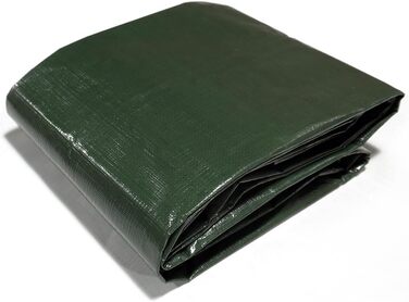 HanjetHJ Waterproof Green Tarp, 140g/m², Robust, Thick PE Material, as Tent Roof, Roof Covering, Protective Cover for Camping, Swimming Pool, Boat (4 x 5 m)
