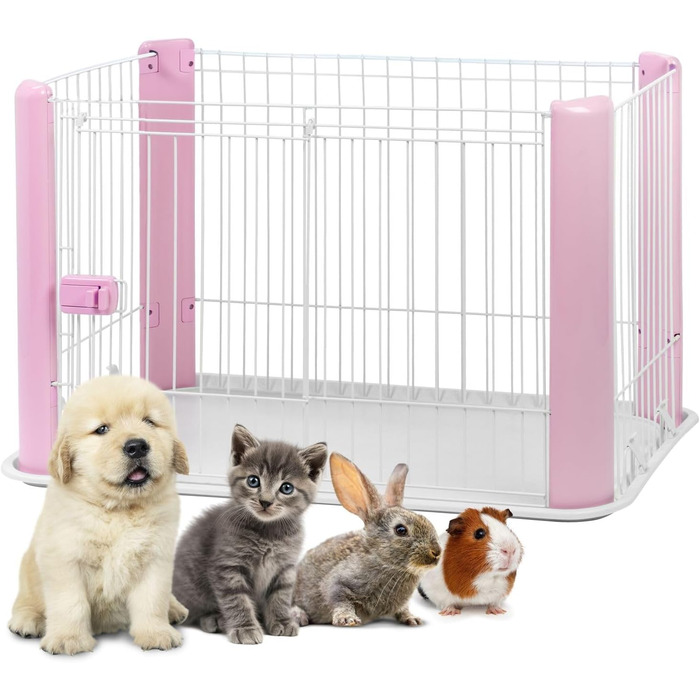 Вольєр для цуценят Iris Ohyama CLS-960 Rosa, 60 см, рожевий. Ідеально для собак та котів, для дому та вулиці
