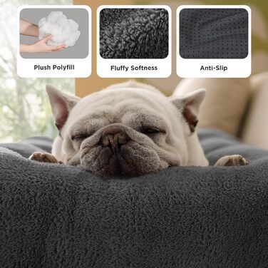 Крісло-лежанка для собак BEDSURE XL - велике, 104x69x8 см, сіре. Лежанка для собак з антиковзним дном, м'яка та зручна.