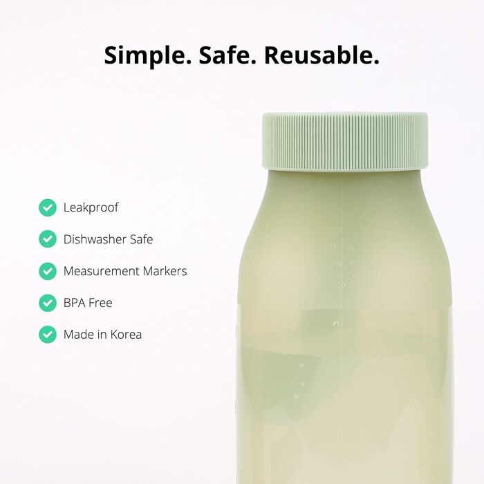 BLUE GINKGO Collapsible Water Bottles [2-Pack] – Lightweight, foldable silicone bottles for travel, hiking, and camping (500ml, Made in Korea, Beige) (2 Pack, Olive Green)