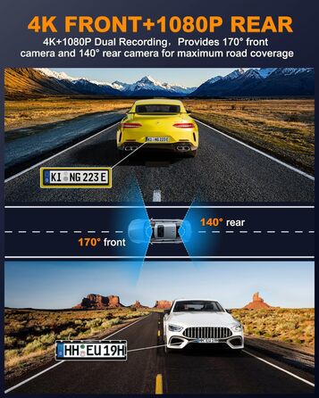 Відеореєстратор Auto Dashcam 4K WiFi з SD 64GB, 360° обертання, CPL, Super Night Vision, WDR, 170° та G-Sensor