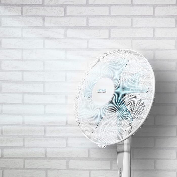 Стеляний вентилятор Cecotec EnergySilence Aero 450 з підсвічуванням, 50 Вт, діаметр 106 см, 4 лопаті, 3 швидкості, функція обігріву, білий