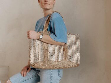 Decorasian Jute Shopping Bag – Jute Bag – Shopping Bag in Boho Style – Ibiza Bag