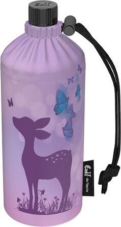 Emil Trinkflasche (drinking bottle) made of glass for girls & boys, insulated glass bottle for school, leisure, sports: Children & Parents Deer, 0.4l