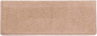 Casa Pura Dynasty Velour Non-Slip Stair Treads - 15 Piece Set - Indoor Carpet for Stairs - Brown