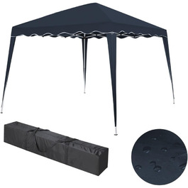 Foldable Gazebo 3x3m including bag | water-resistant, UV 50+ protection | Pop-up tent, foldable gazebo, garden tent, party tent, Capri | Click system metal frame (Blue)