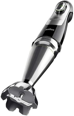 Braun MultiQuick 9 MQ9138XI Immersion Blender 1200 Watt with 5 Accessories: Mixing and Measuring Cup, Whisk, Chopper, 500 ml Coffee and Spice Grinder, Stainless Steel Mashing Foot, Black/Stainless Steel