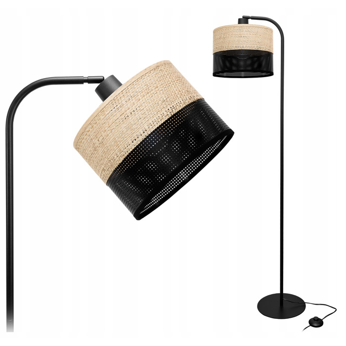 Підлогова лампа Glimex Modern E27 60 Вт, бежевий, коричневий, чорний