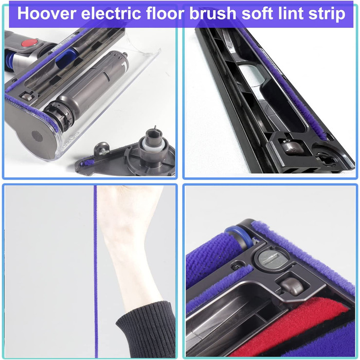 Replacement Brush for Dyson V6 V7 V8 V10 V11 Soft Bristle Floor Brush, Soft Roller for Dyson Accessories, with 6 Felt Strips for Dyson Vacuum Cleaners, Cleaning and Dust Removal ABS