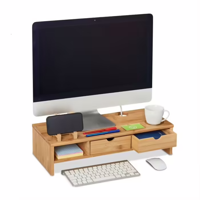 Relaxdays Bamboo Monitor Stand