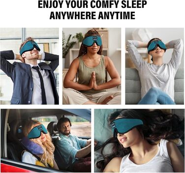 Маска для сну з Bluetooth-навушниками, 3D маска для сну, бездротова музична маска для сну для тих, хто спить на боці/спині, навушники для сну (Цянова)