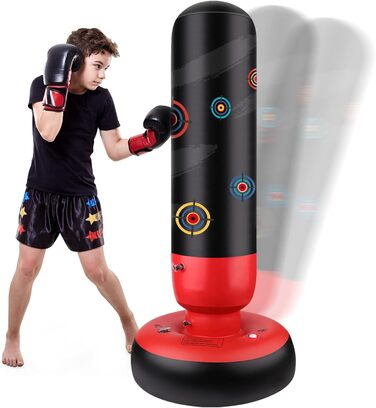 Дитячий боксерський мішок для карате та тхеквондо - 160 см, стоячий, для зняття стресу, з повітряним насосом. Підходить для хлопчиків та дівчаток 3-10 років