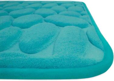 Memory Foam Bathroom Rug - Non-Slip Washable & Quick-Dry Bath Mat - 50x80 cm Petrol