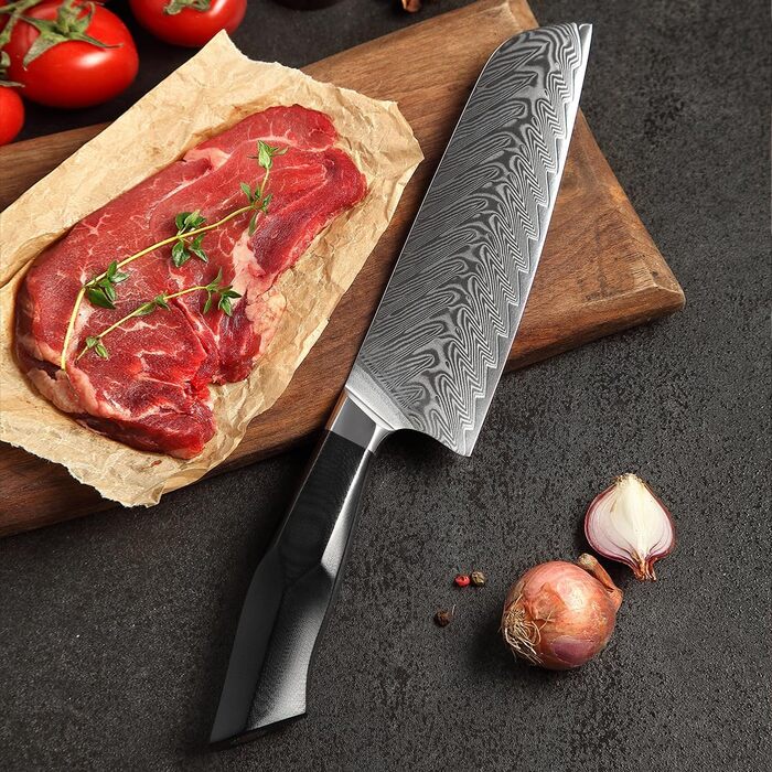 Ніж кухарський XINZUO Damaststahl Kiritsuke 21.5 см, професійний, з ручкою G10 та магнітною піхвою, серія Feng