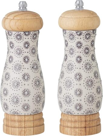 Bloomingville Salt and Pepper Grinder Elsa, gray, ceramic, set of 2