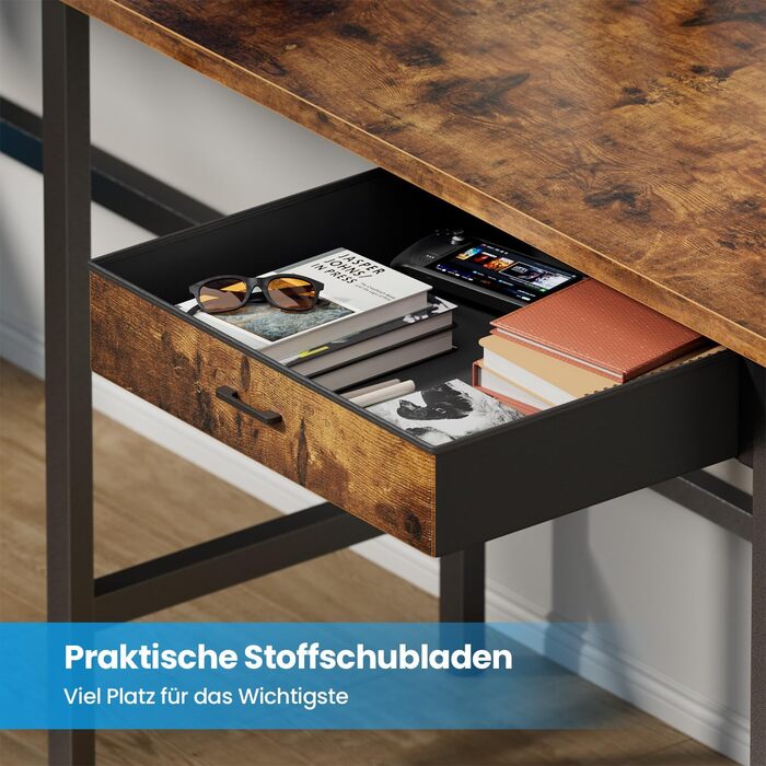 Ігровий стіл кутовий 150x100 см з 3 розетками та 2 USB, зворотний, з LED підсвіткою, з ящиками та підставкою для монітора. Колір: коричневий.