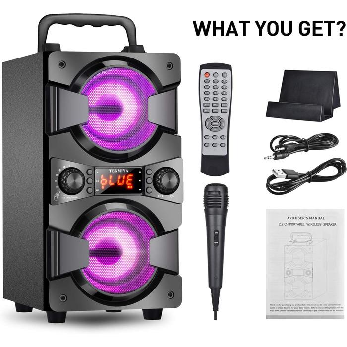 TENMIYA A20 Bluetooth Колонка з підсвіткою, чорна