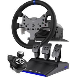 PXN V99 ігровий кермо з педалями та перемикачем передач – 3.2 Nm Force Feedback, 270°/900°, 11.8 дюймів, 4 лопаті перемикання передач, додаток Tools – кермо для PC, Xbox та PS4