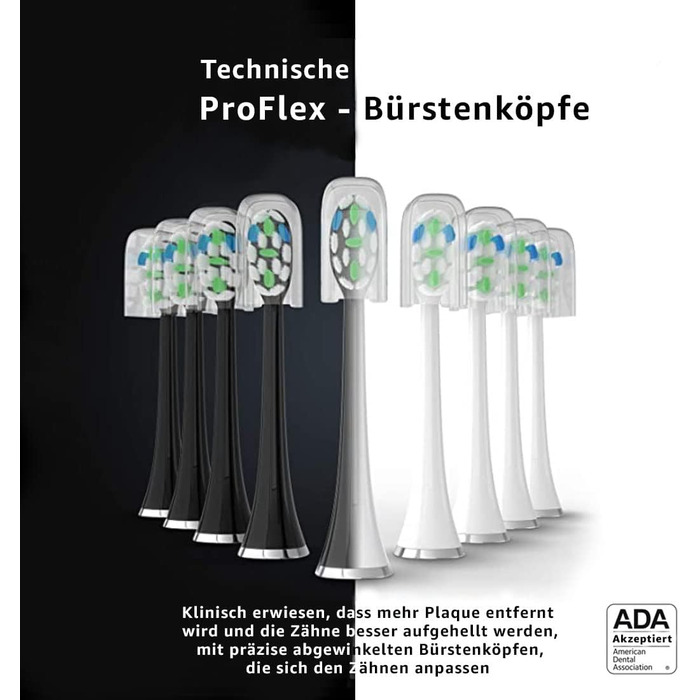 AquaSonic DUO PRO – Електрична зубна щітка з ультразвуком 40 000 VPM - 4 режими, Smart-таймер, UV-стерилізація, бездротова зарядка, 10 насадок ProFlex та 2 дорожні етиуси