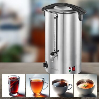 ProfiCook® Hot Beverage Machine with 7L Tank Capacity | Mulled Wine Heater with High-Quality Stainless Steel Housing | for Heating and Keeping Warm | Punch Heater for Mulled Wine, Tea & Coffee | PC-HGA 1196 (Stainless Steel 11l)