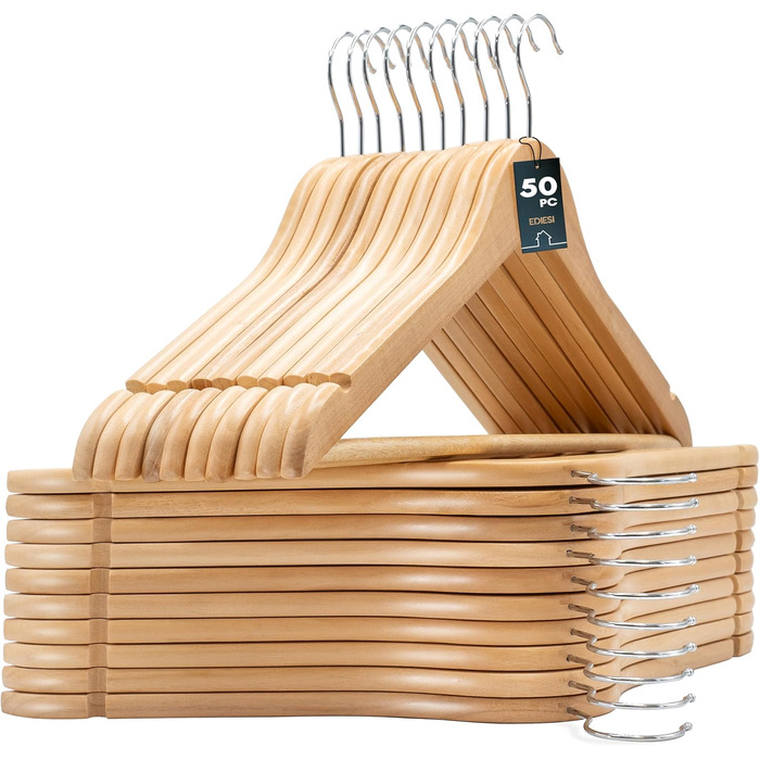 Набір вішалок для одягу Edihome (20 шт) з неслизьким покриттям, поворотним гачком, для костюмів та сорочок
