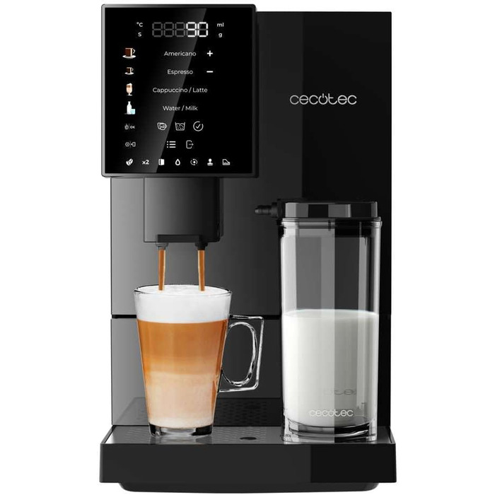 Кавомашина Cecotec Cremmaet Compactccino 1350 Вт, 19 бар, з автоматичним очищенням, вбудованим млином і Thermoblock, чорна