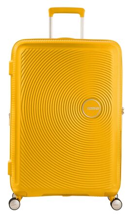 Чемодан American Tourister Soundbox Spinner - Розширюваний ручний багаж, 55 см, 35.5/41 л, жовтий (Golden Yellow)