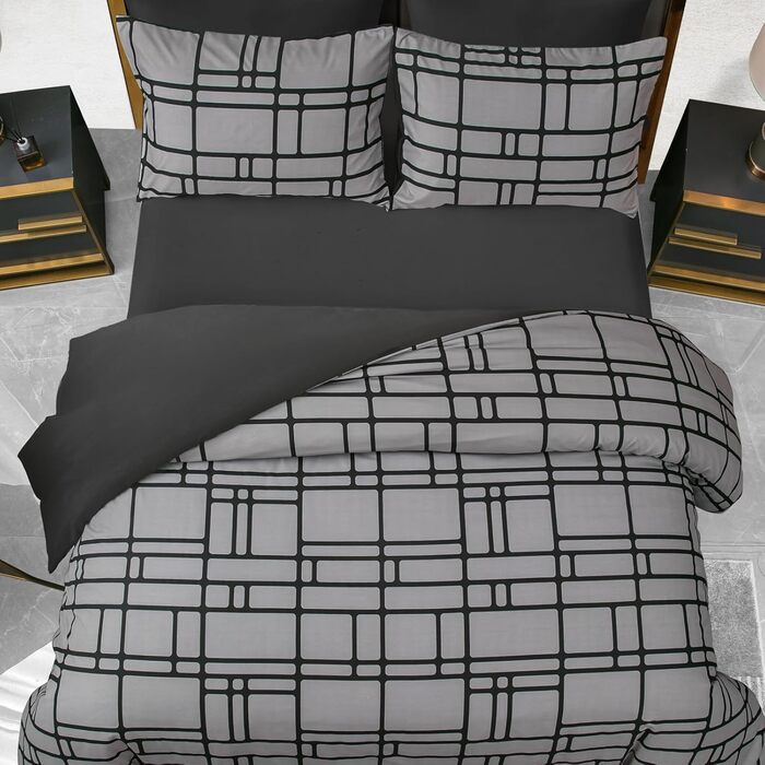Комплект постільної білизни Pamposh 135x200 (4 шт.) - сірий, мікрофібра, з блискавкою