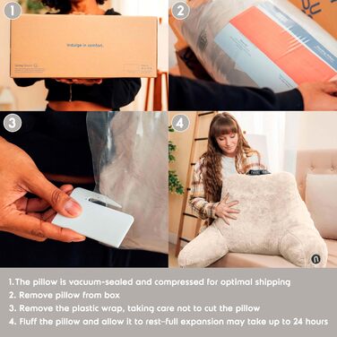 Лежанка-підголівник Nestlé Pelz: стильне крісло-лежак для читання в ліжку, штучне хутро, з підлокітниками, для дорослих та дітей