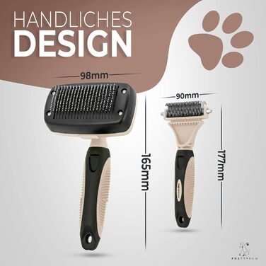 Pretty Paw® Profi Набір для догляду за котами: щітка та аксесуари для грумінгу | Безпечна та гігієнічна | Підходить для короткої та довгої шерсті