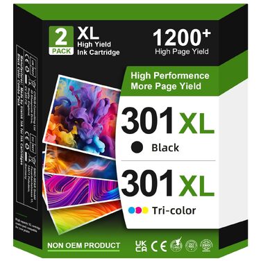 Комплект картриджів 301 XL сумісні з HP 301 (чорний та кольоровий) для принтерів HP DeskJet 2050, 2540, Envy 4500, 5530, OfficeJet 2620, 4632