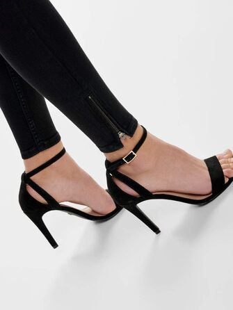 Джинси жіночі Only Kendell Skinny, чорні, висока посадка, укорочені, розмір XXL/32L