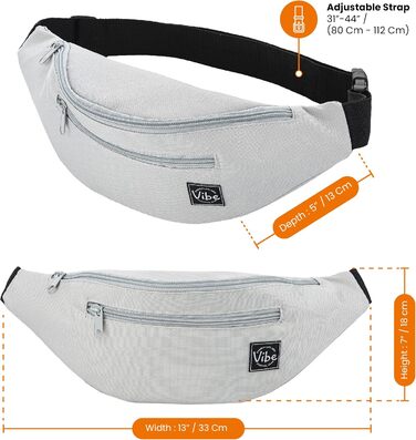 Поясна сумка Vibe Bauchtasche для жінок, чоловіків та дітей - фанна-пак, поясна сумка, кишеня для телефону на фестивалі, вечірці, рейві, спорті, на відкритому повітрі, фітнесі, велосипеді, бігу. Універсальний розмір (універсальний розмір, сірий)