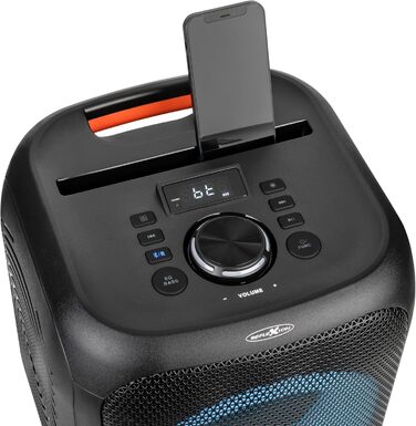 Reflexion PS09BT: Портативна Bluetooth-колонка для вечірок, DJ та караоке, 500 Вт, радіо UKW-PLL, світлодіодний ефект, мікрофон, акумулятор, чорний (PSX11BT)