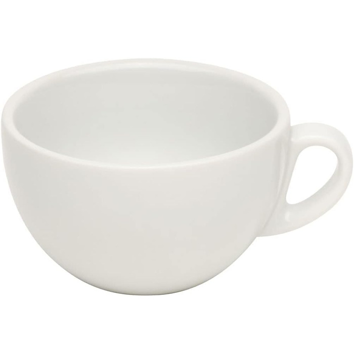 6er XL Cappuccino Cups Set - White, 280 ml, Porcelain, Thick-Walled, Dishwasher-Safe, Italian Design - 6-Piece Coffee Cup Set