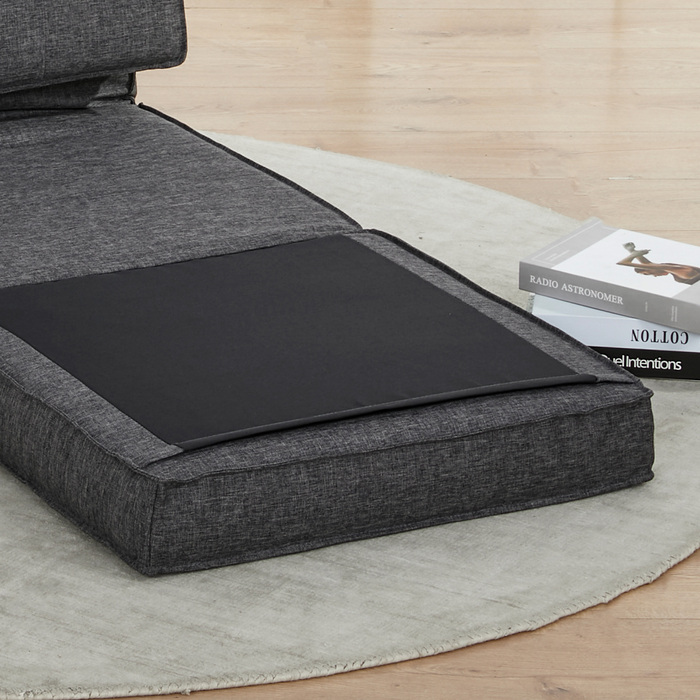 HOMCOM Floor Sofa Foldable Reclining Chair Floor Stool 5-Seat Adjustable Folding Chair Sleeper Sofa Futon Single Sofa Dark Grey 61 x 73 x 58 cm | Aosom